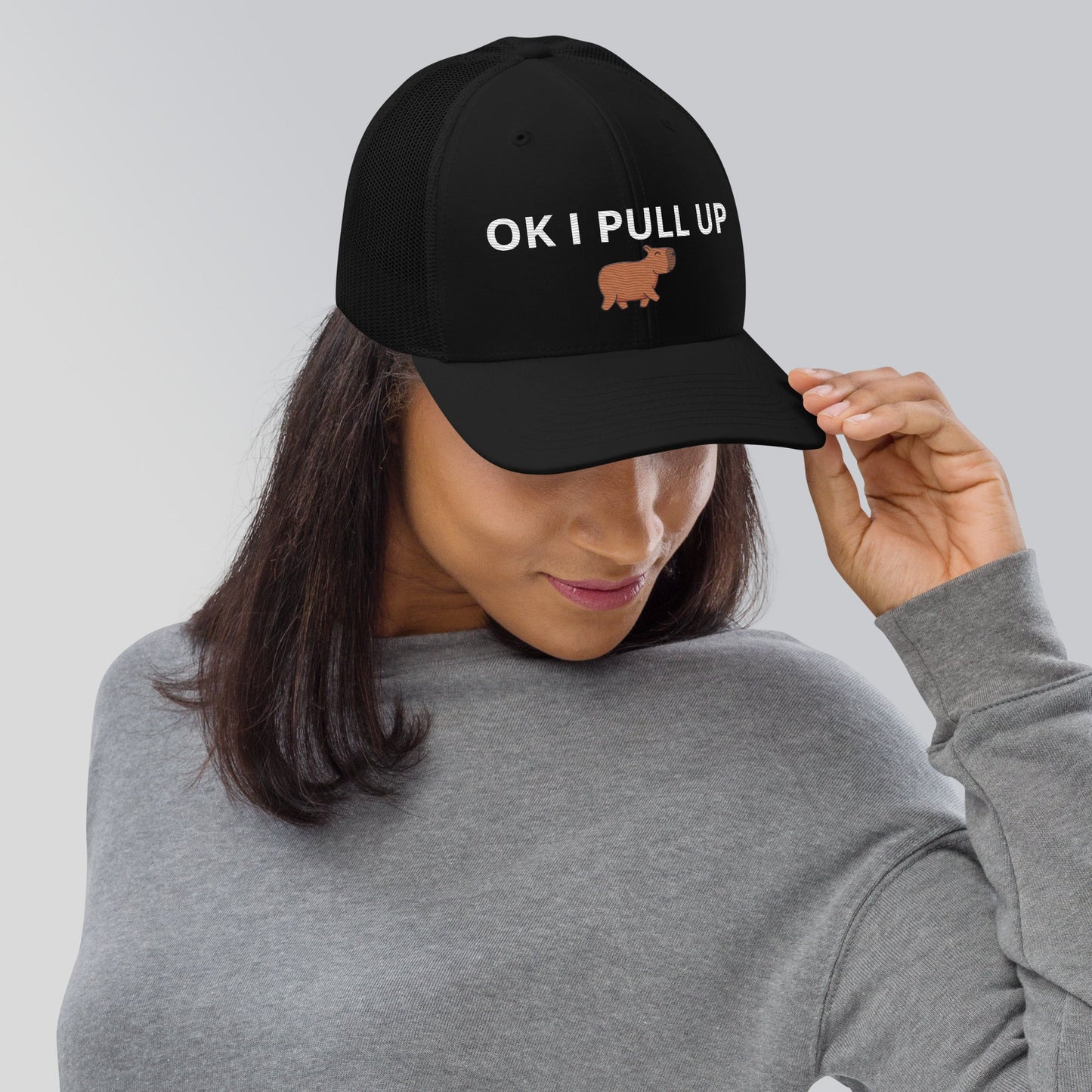 "OK I PULL UP" Capy Trucker Cap - Capylove