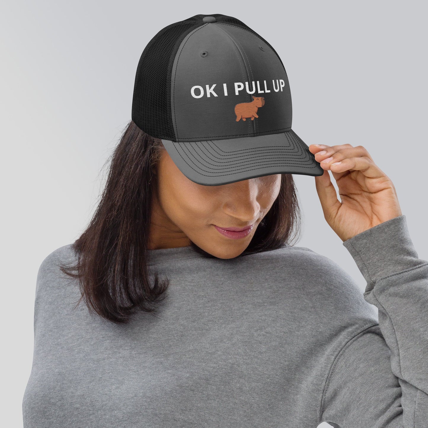 "OK I PULL UP" Capy Trucker Cap - Capylove