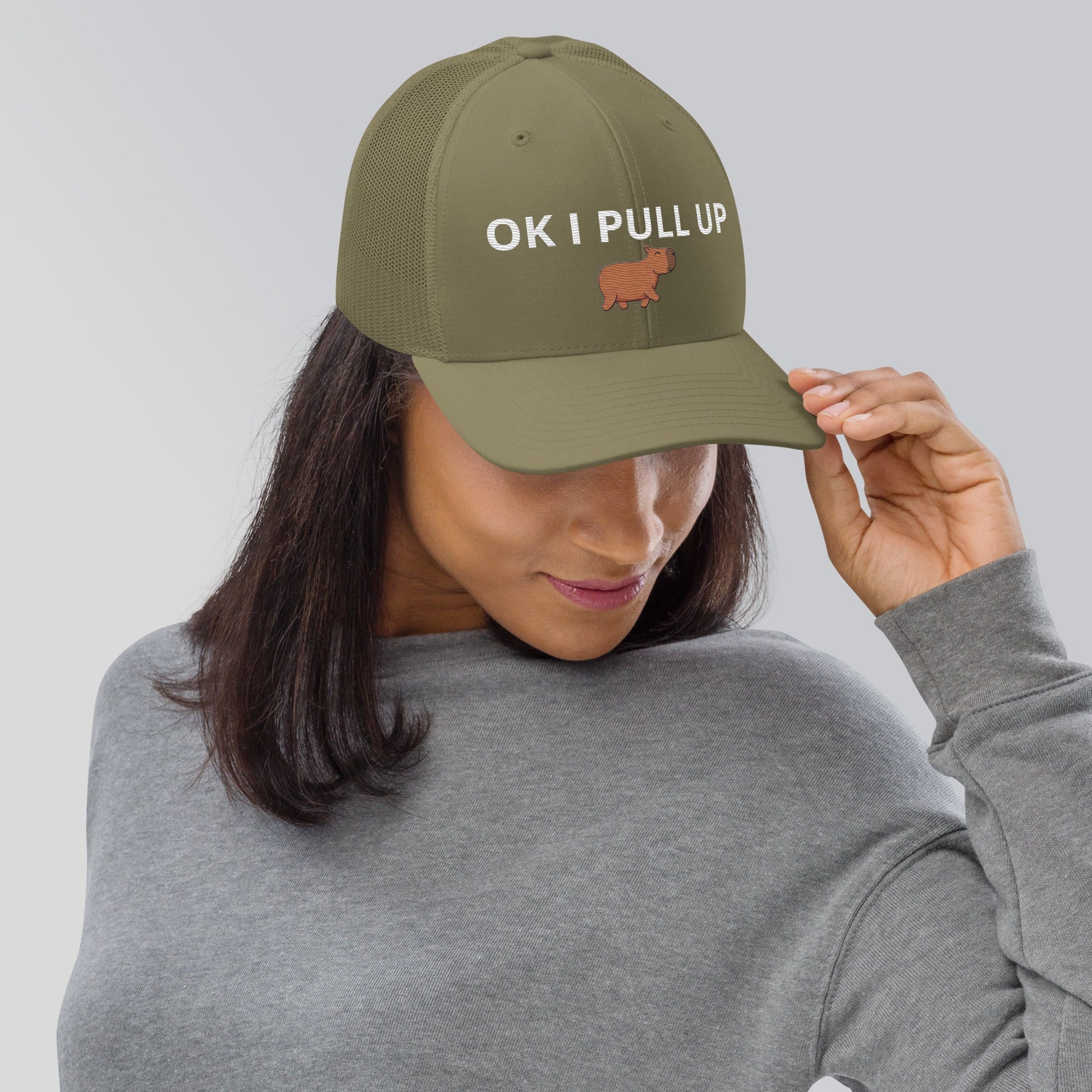 "OK I PULL UP" Capy Trucker Cap - Capylove