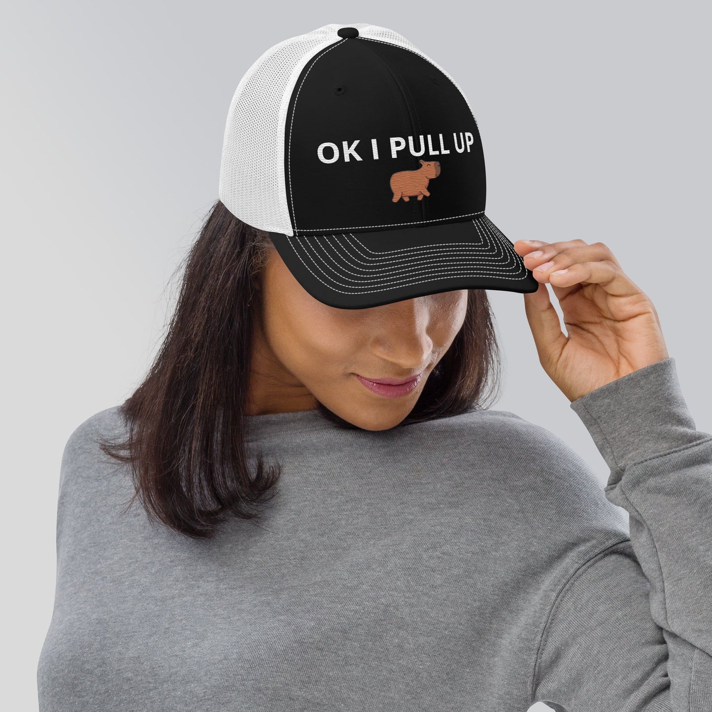 "OK I PULL UP" Capy Trucker Cap - Capylove